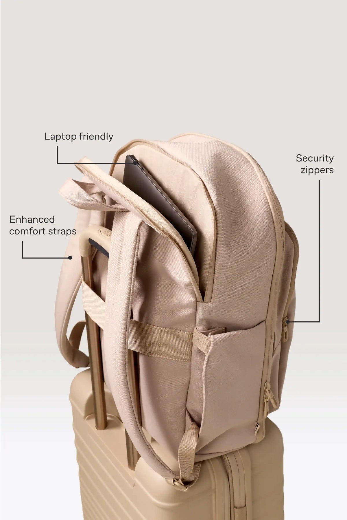 The Travel Backpack in Beige